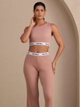 [Rosa] SilkSilky-NO Sleeveless Crew Neck Women's Outfit Sets 003