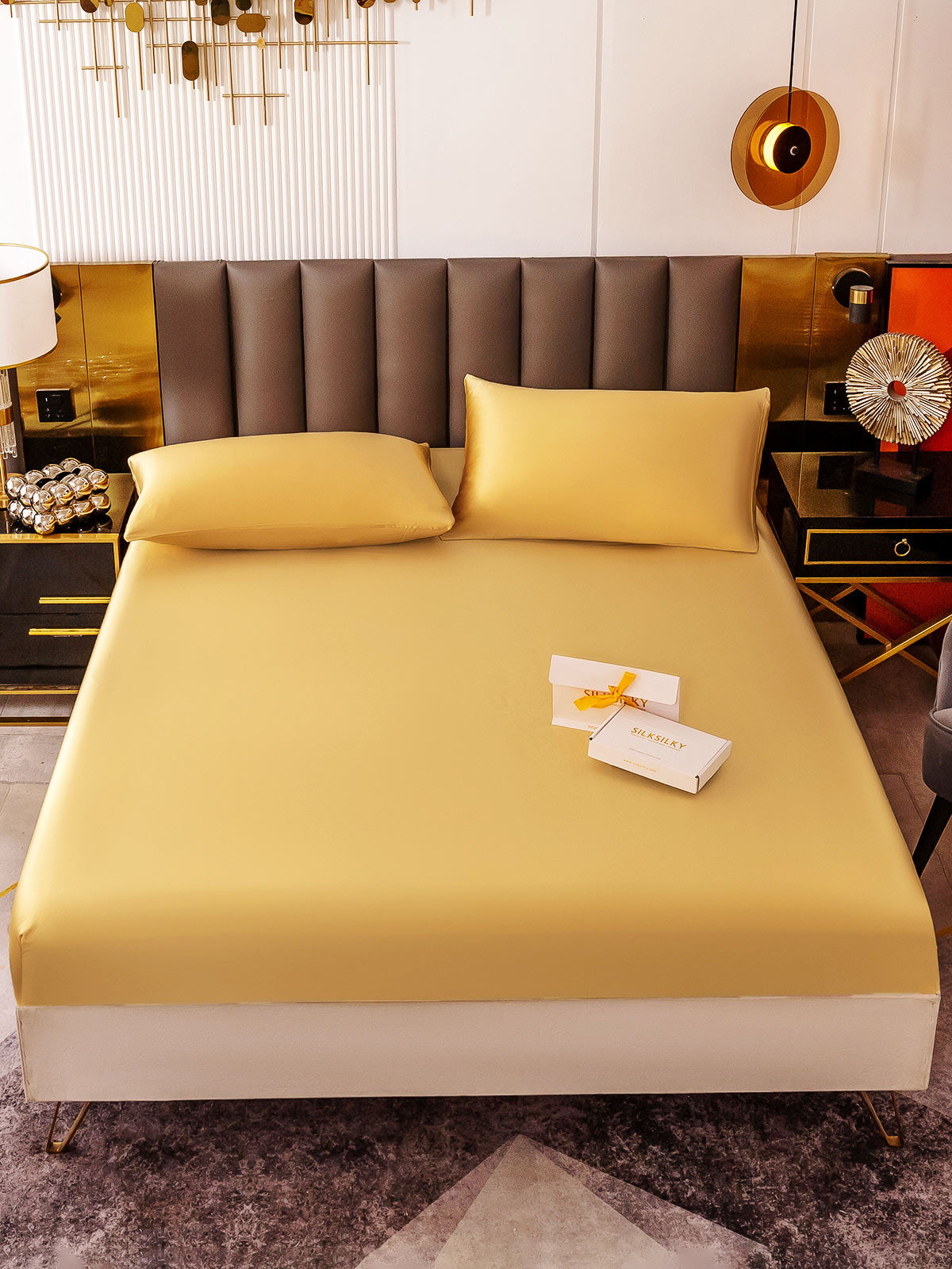 [Champagne] SilkSilky-NO 19Momme Bedding Set 002