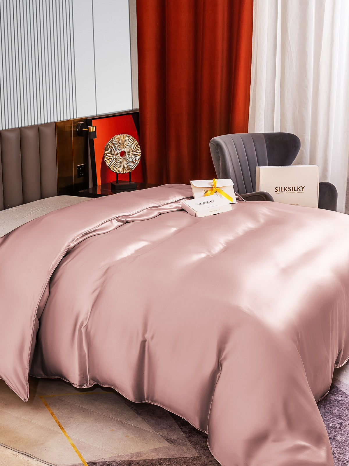 [Blek Mauve] SilkSilky-NO 22Momme Duvet Cover 004