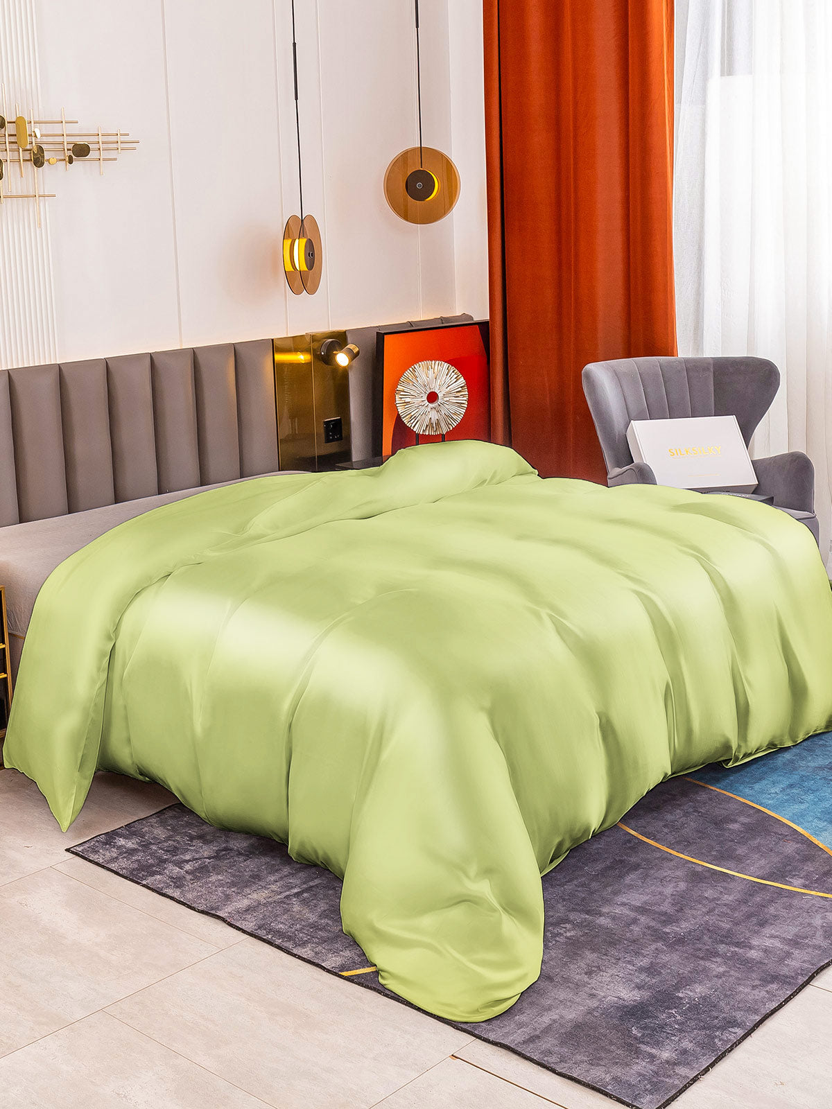[Mintgrønn] SilkSilky-NO 19Momme Duvet Cover 001