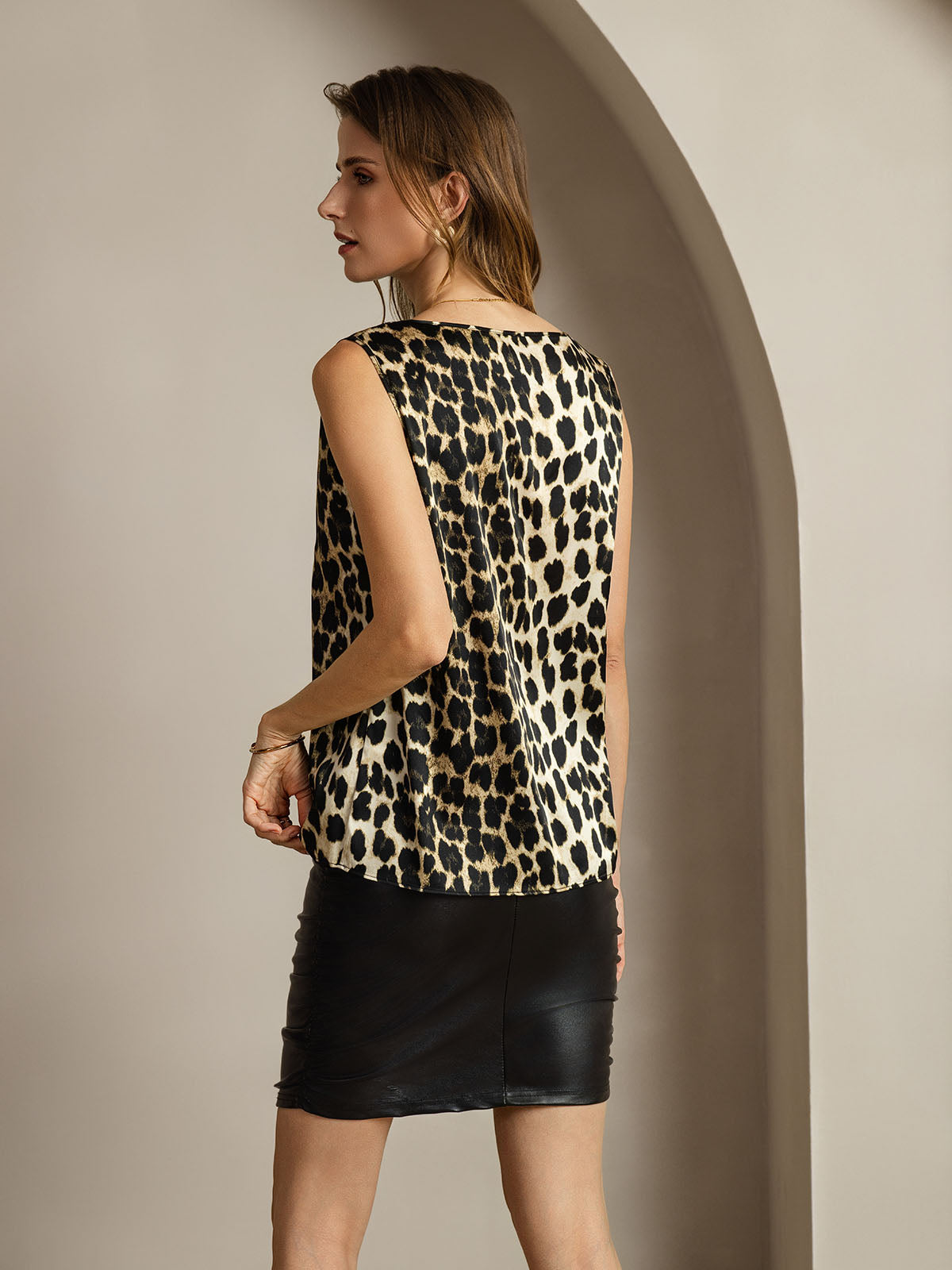 [Leopard] SilkSilky-NO 19Momme Silke Camisoles 002