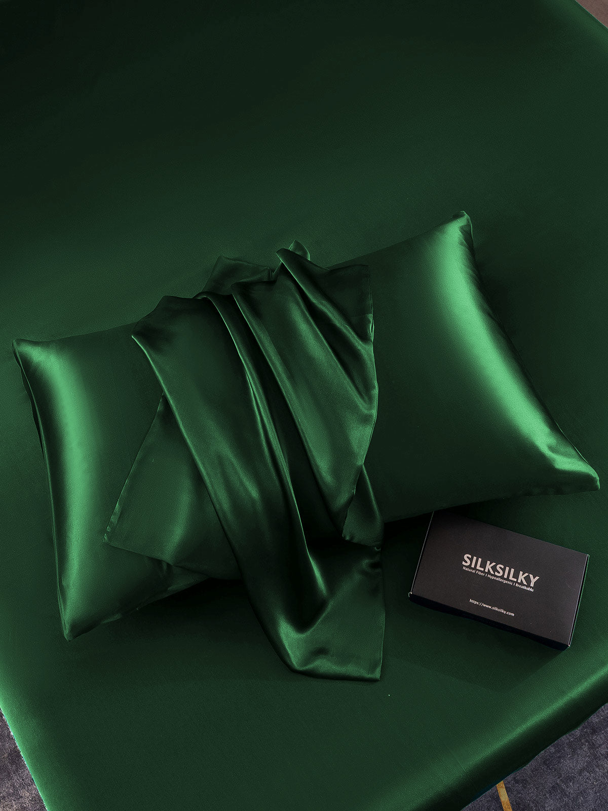 [Mørk Grønn] SilkSilky-NO 22Momme Pillowcase 004