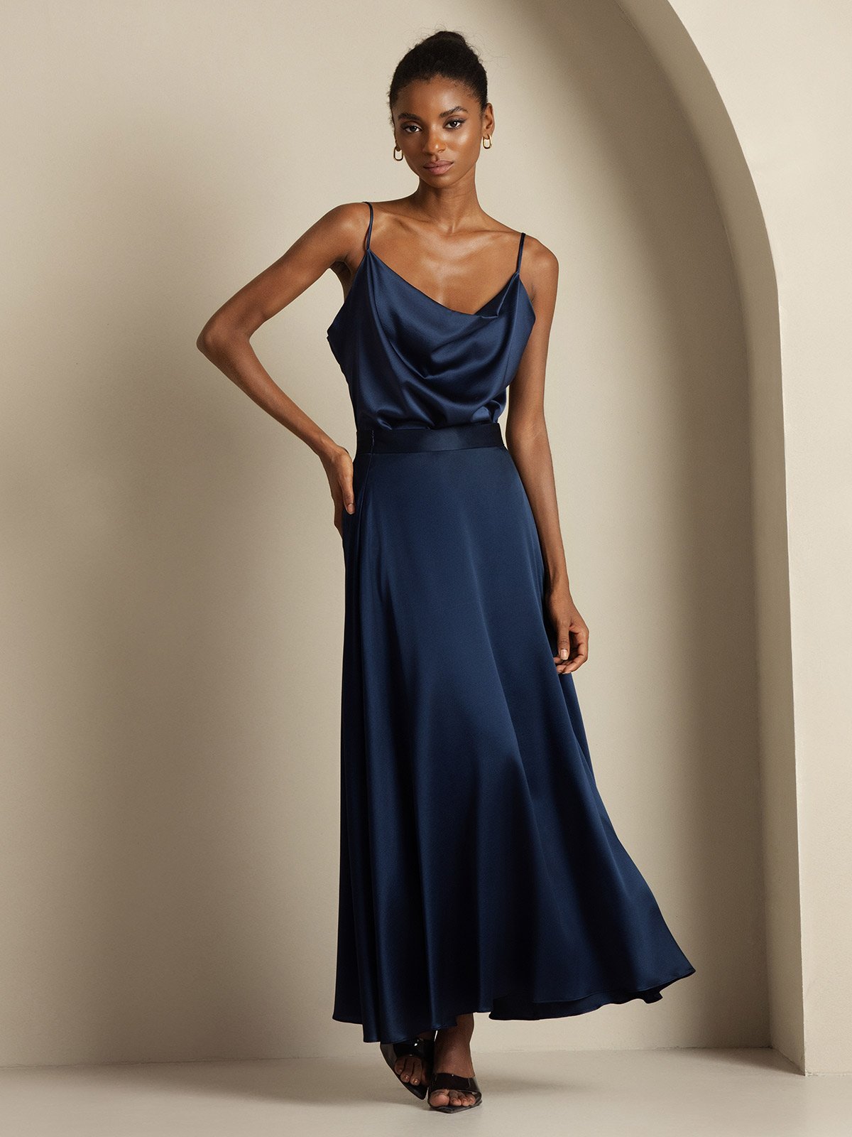 [Mørke blå] SilkSilky-NO 19Momme Silke Womens Outfit Sets 007,