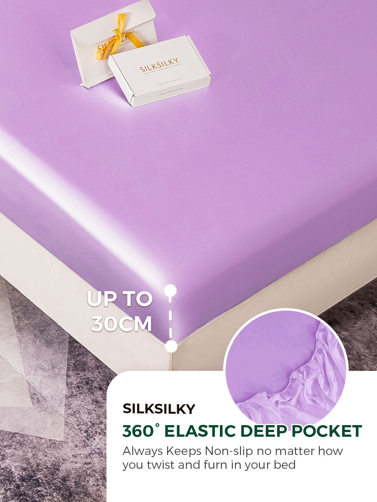 [Lavendel] SilkSilky-NO 19Momme Pure Silk Bedding Set 004
