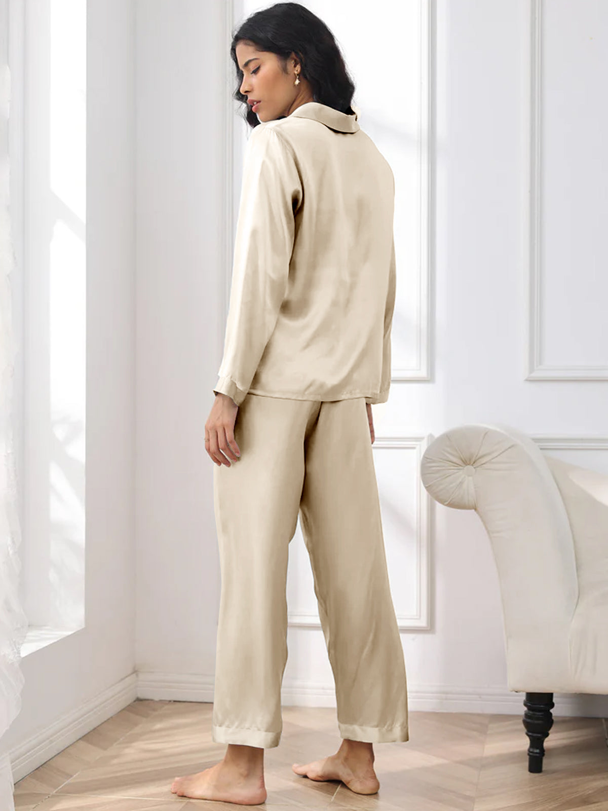 [Champagne] SilkSilky-NO Womens Pajamas 002,