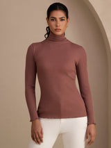 [Kameorosa] SilkSilky-NO Long Sleeve Turtle Neck T-skjorte for Kvinner 001