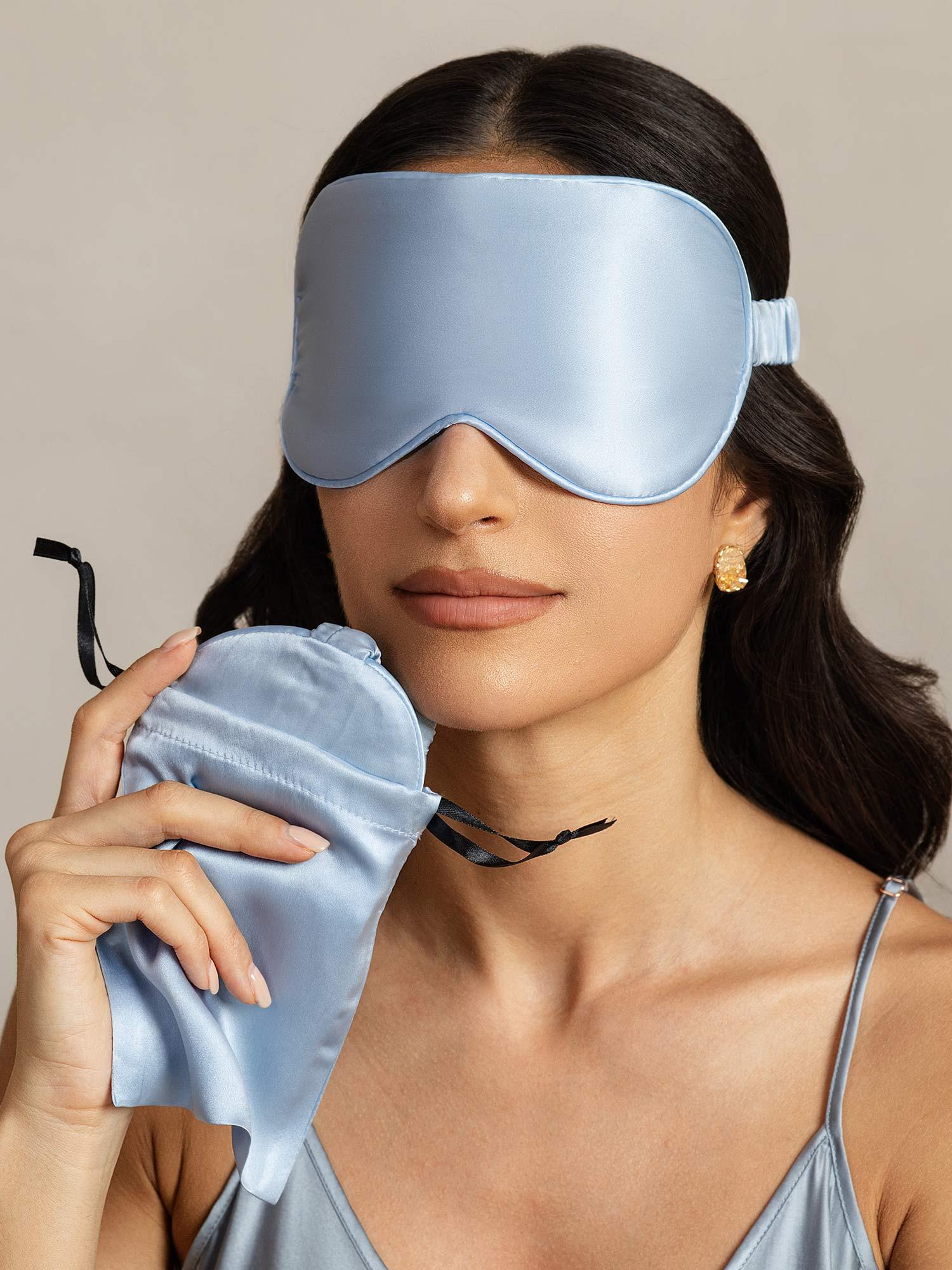 [LyseBlå] SilkSilky-NO Silke Eye Mask 003