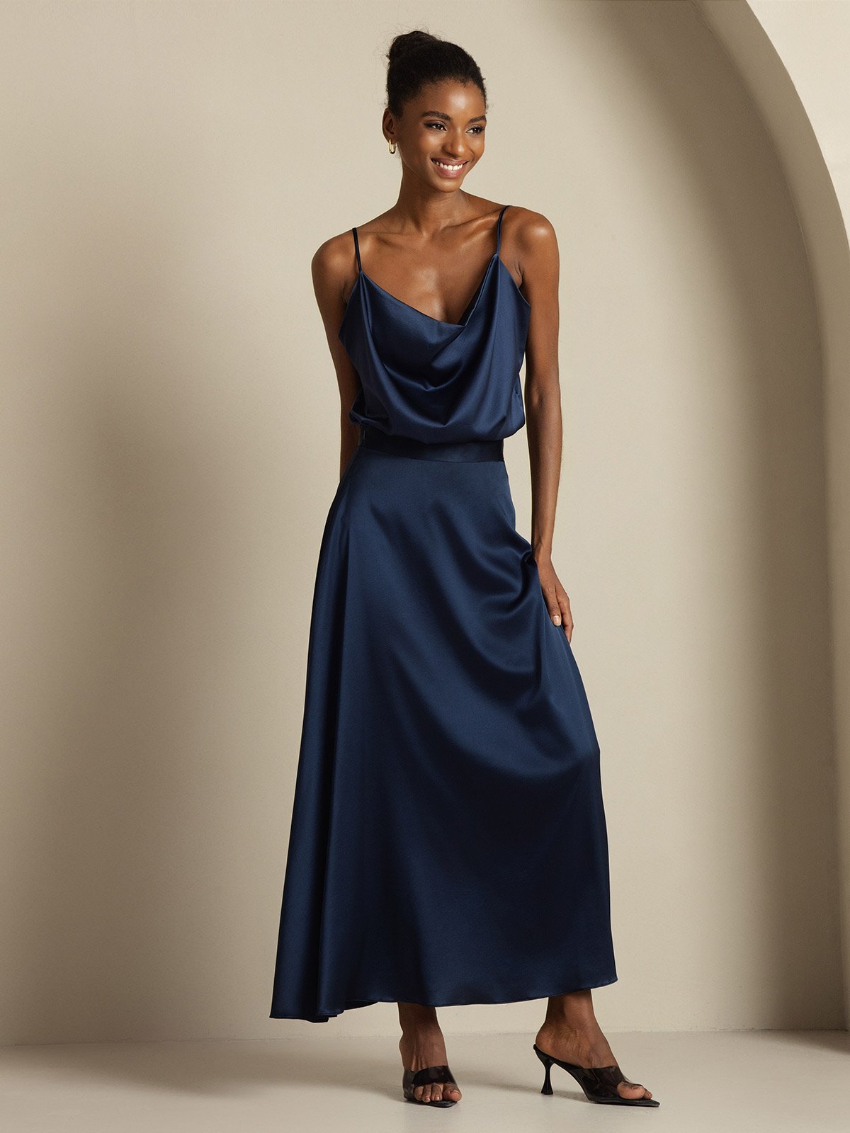 [Mørke blå] SilkSilky-NO 19Momme Silke Womens Outfit Sets 006,