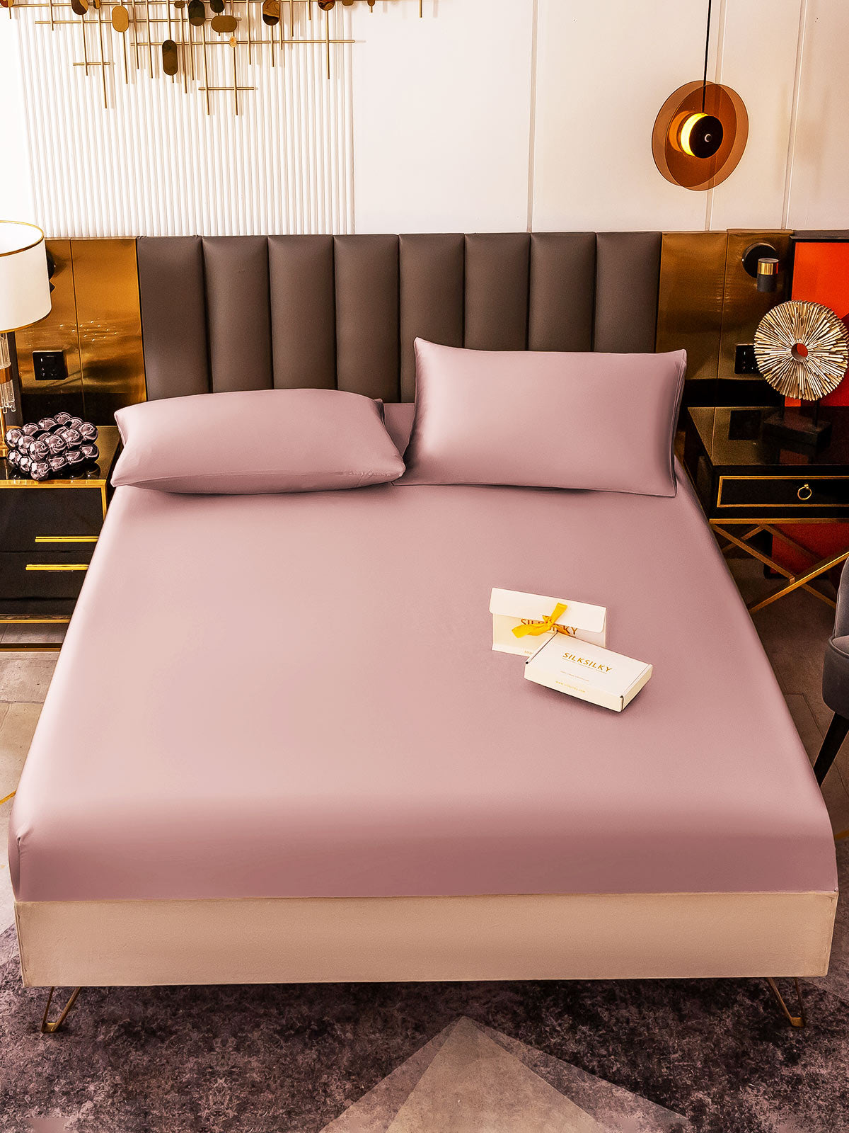 [Blek Mauve] SilkSilky-NO 19Momme Bedding Set 002