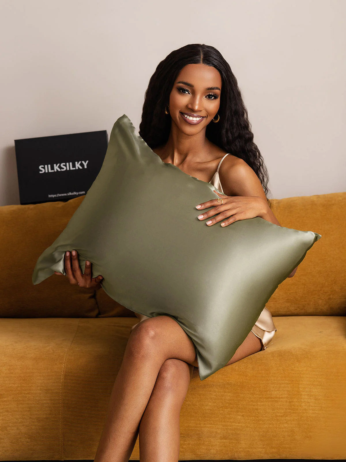 [Olivengrønn] SilkSilky-NO 19Momme Pillowcase 003