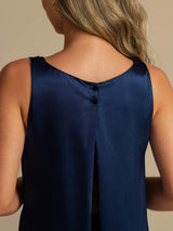 [Mørke blå] SilkSilky-NO Sleeveless Scoop Neck Camisole Topp 004