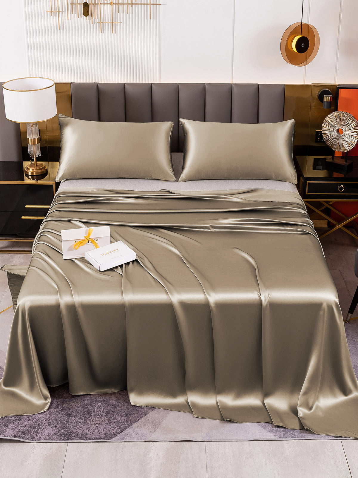 [Kaki] SilkSilky-NO 19Momme Bedding Set 002