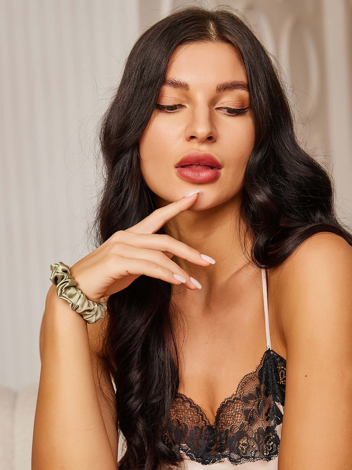 [Mintgrønn] SilkSilky-NO 19Momme Scrunchie 002