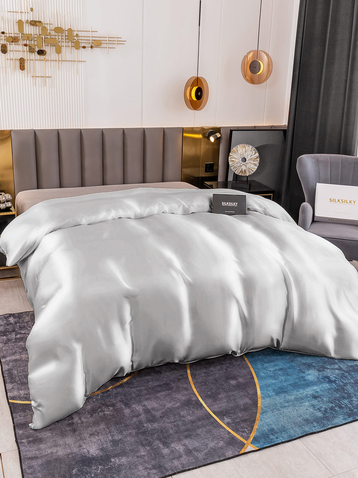 [Sølv] SilkSilky-NO 19Momme Duvet Cover 002