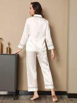 [Hvit] SilkSilky-NO Womens Pajamas 003