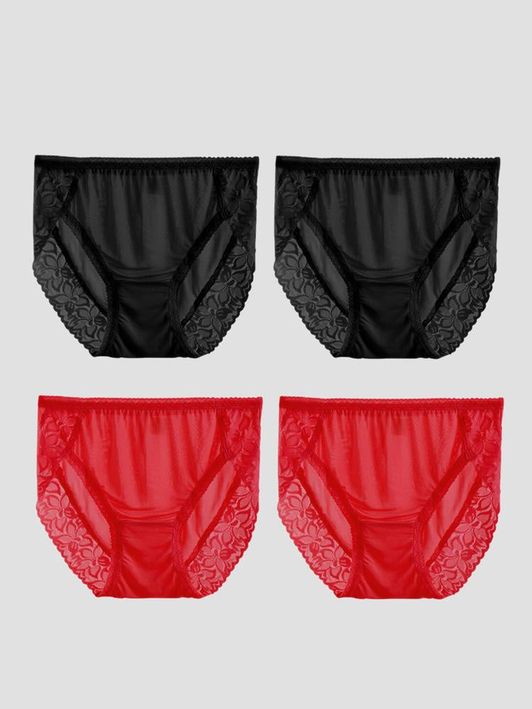 SilkSilky-NO Panty Svart+Rød 002