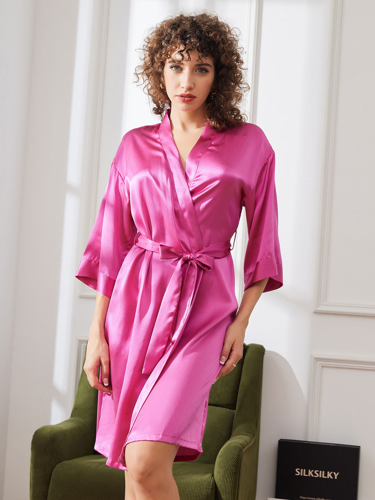 [Rosenrød] SilkSilky-NO Womens Robe 003