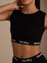 [Svart] SilkSilky-NO Sleeveless Crew Neck Women's Outfit Sets 006