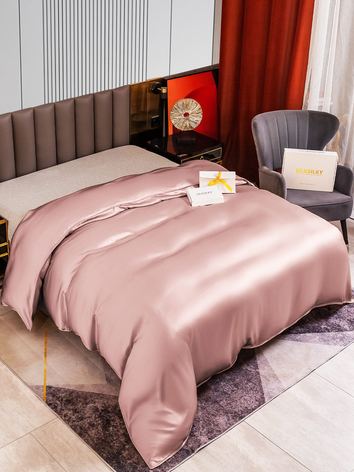 [Blek Mauve] SilkSilky-NO 22Momme Duvet Cover 002