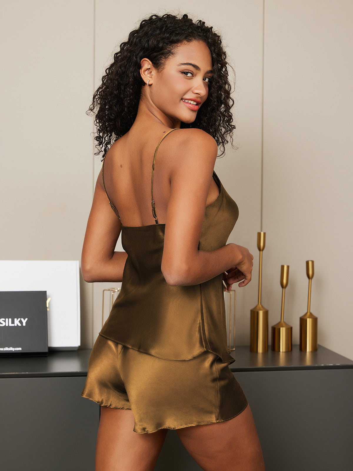 [Kaffe] SilkSilky-NO V-Hals Camisole sett 005