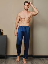 [Mørke blå] SilkSilky-NO Mens Sleep Bottoms 003,