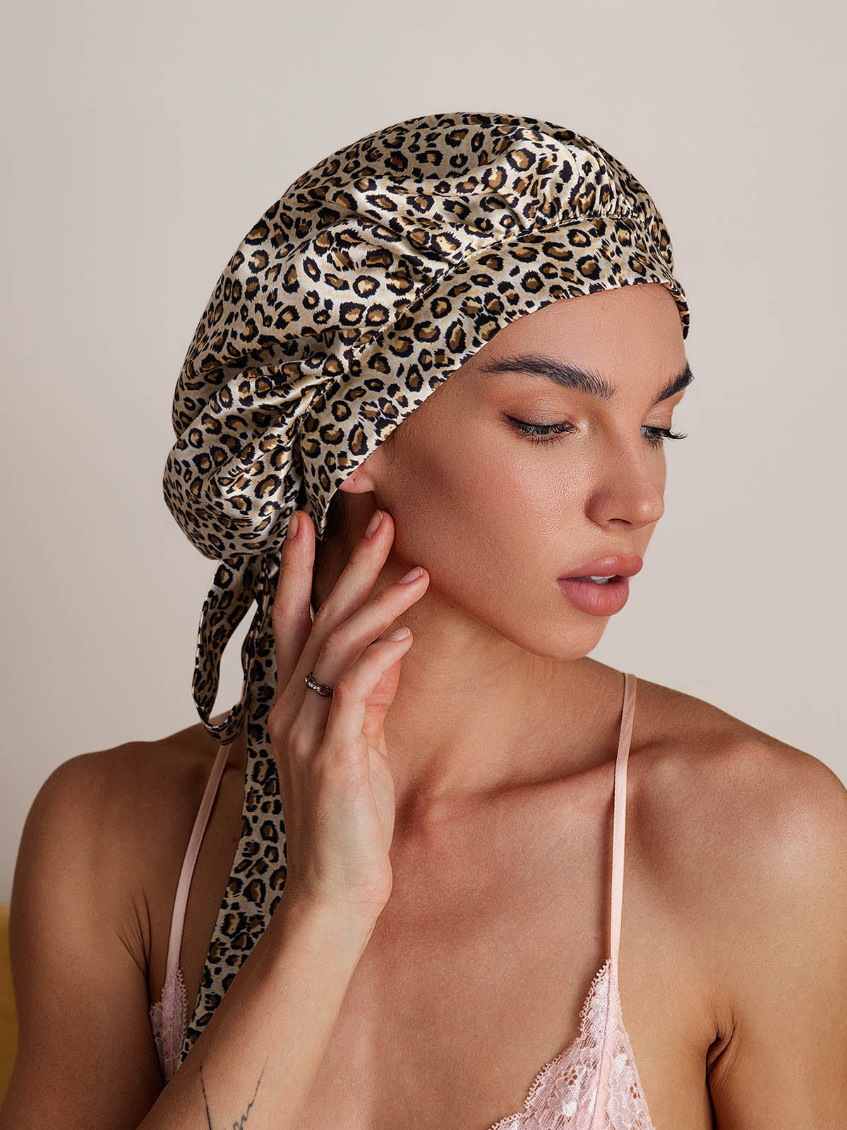 [Leopard] SilkSilky-NO Sleep Cap 001
