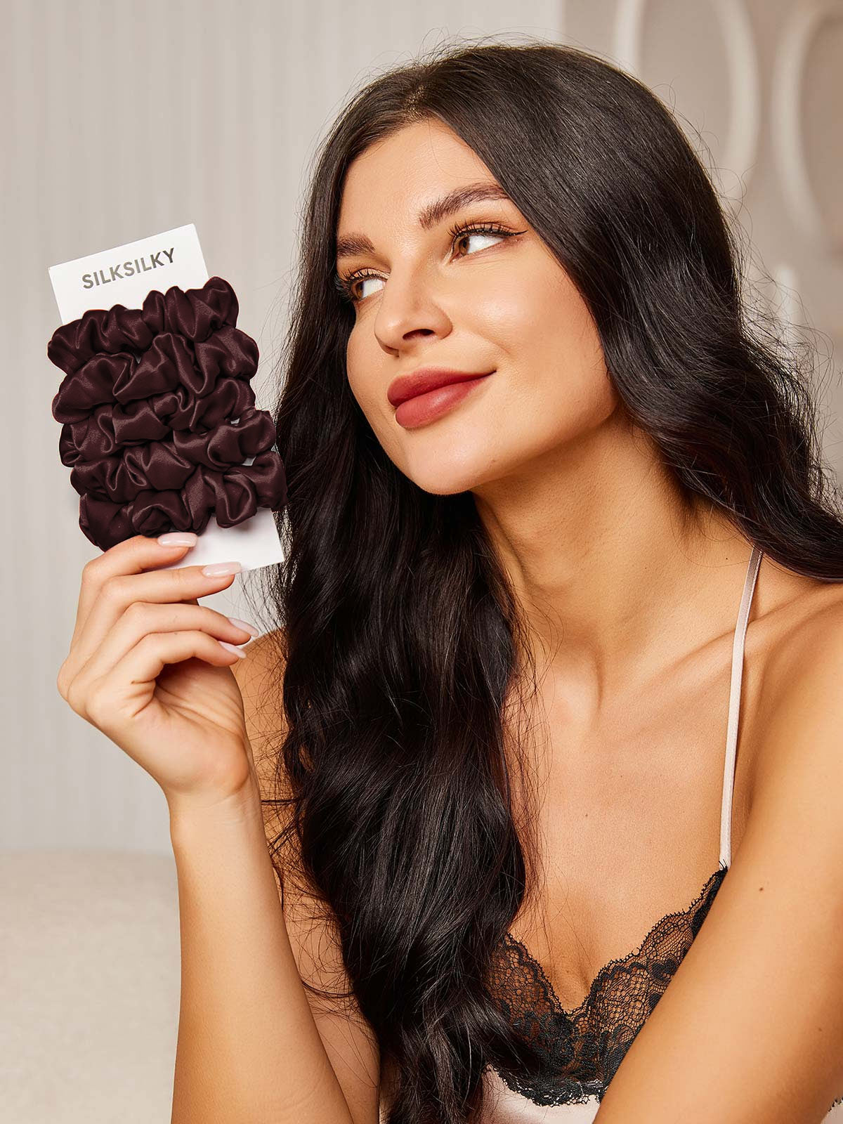 [Brun] SilkSilky-NO 19Momme Scrunchie 001