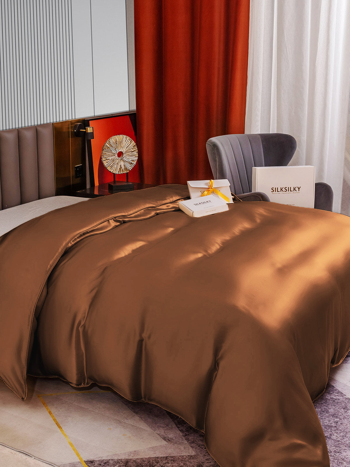 [Kaffe] SilkSilky-NO 22Momme Duvet Cover 004