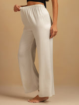 [Hvit] SilkSilky-NO 19Momme Women's Sleep Pants 004