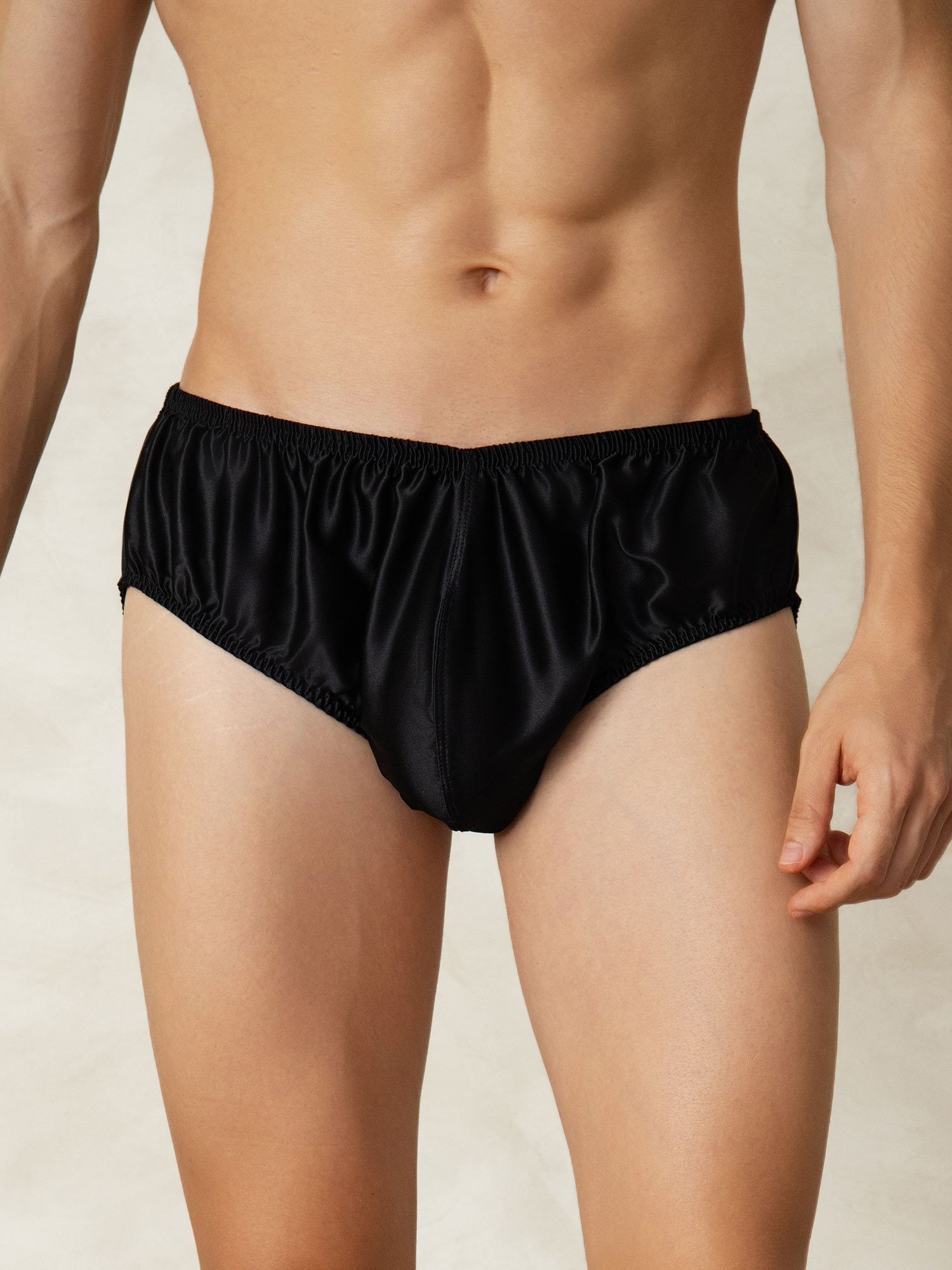 [Svart] SilkSilky-NO Silke Mens Underwear 001