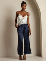 [Lyse Blå] SilkSilky-NO Spaghetti Strap V Neck Camisole Topp 009
