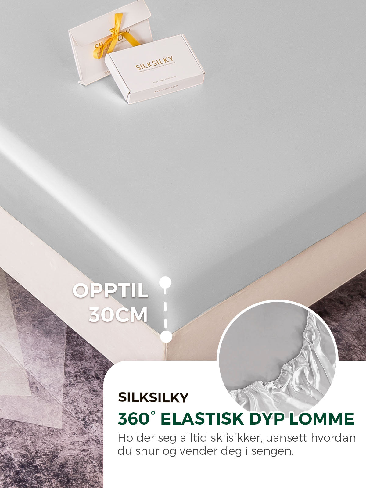 [Sølv] SilkSilky-NO 22Momme Bedding Set 004