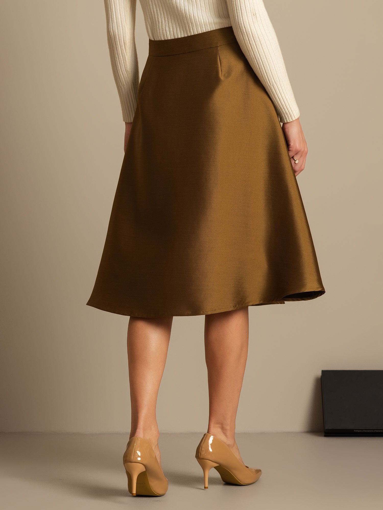 [Bronse] SilkSilky-NO 32Momme Silk-Wool Blend Skirt 002,