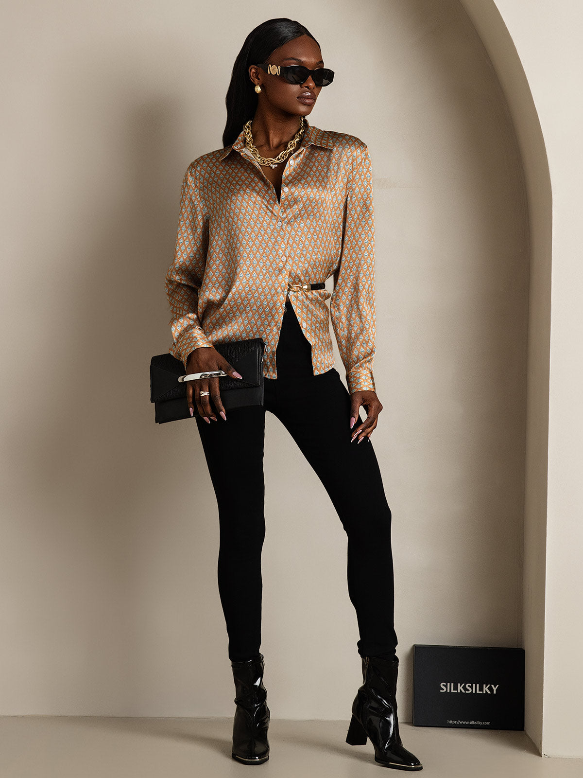 [Floral] SilkSilky-NO Silke Womens Shirt 008