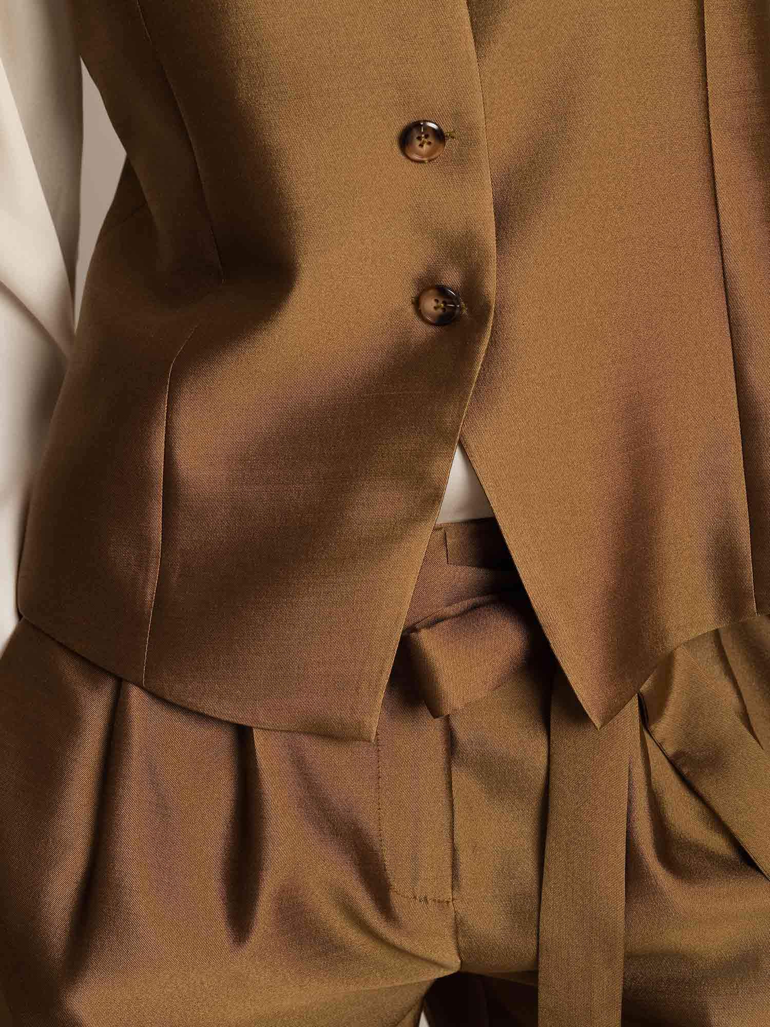 [Bronse] SilkSilky-NO 32Momme Silk-Wool Blend Womens Vest 005,