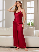 [Vin] SilkSilky-NO Spaghetti Stropp V Hals Camisole sett 004
