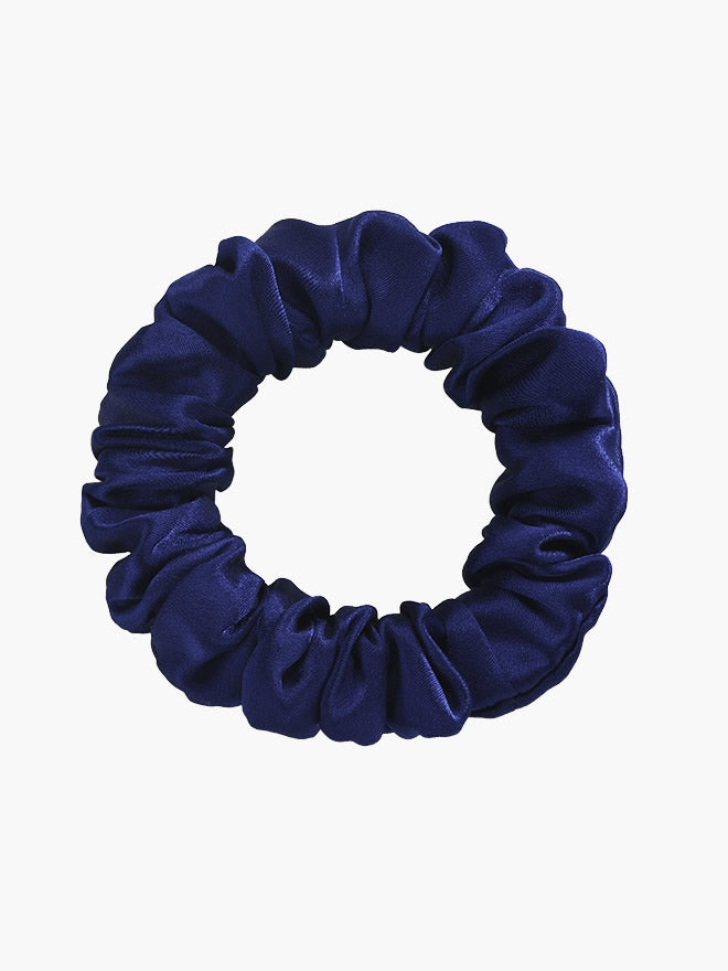 [Mørke blå] SilkSilky-NO 19Momme Scrunchie 004