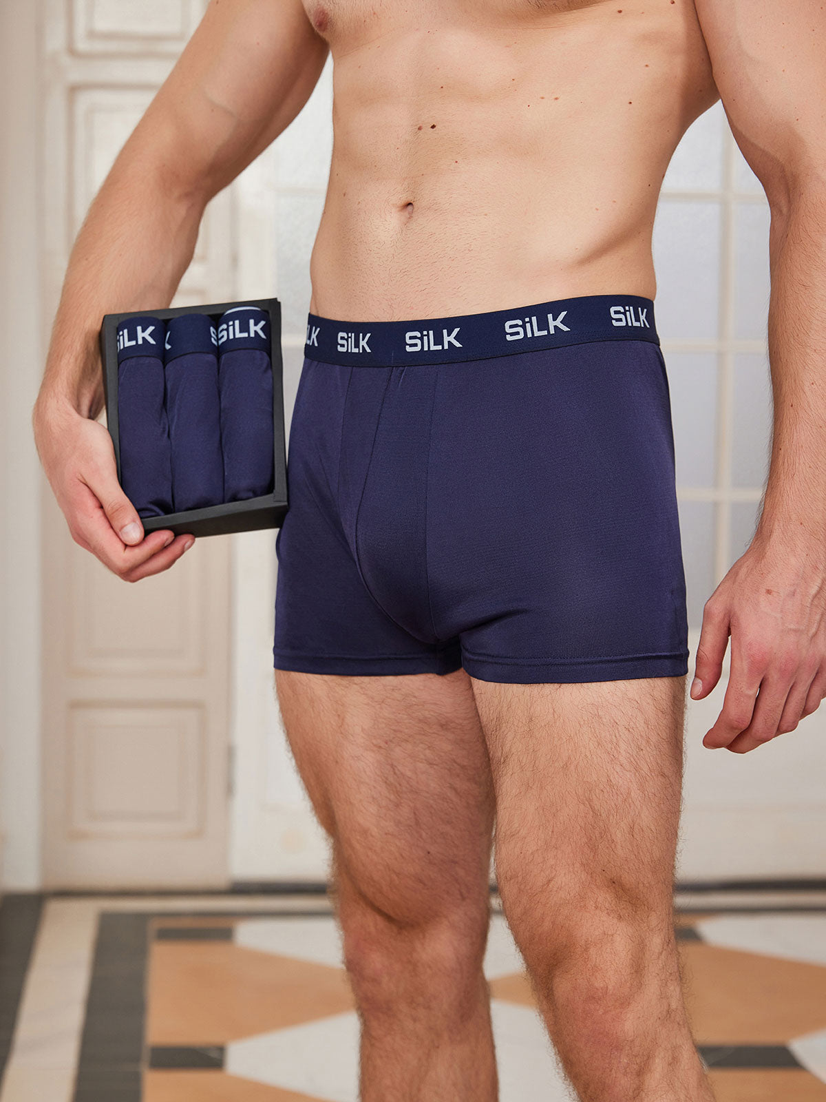 [Mørke blå] SilkSilky-NO Mens Underwear 003