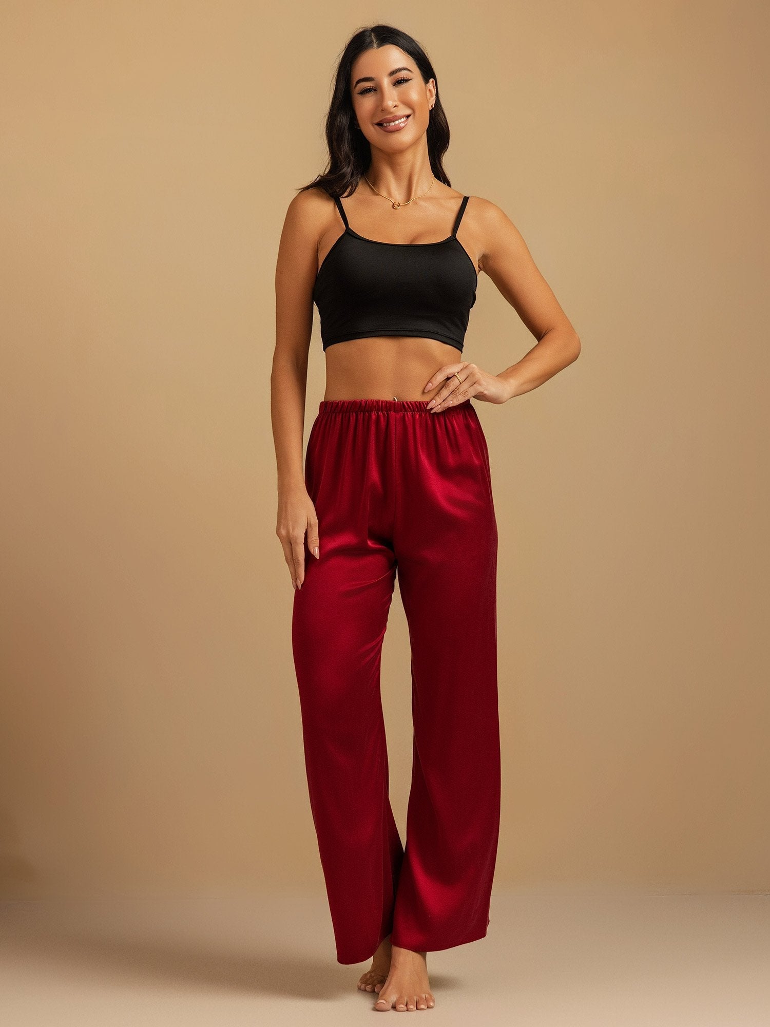 [Vin] SilkSilky-NO 19Momme Silke Womens Sleep Bottoms 009,