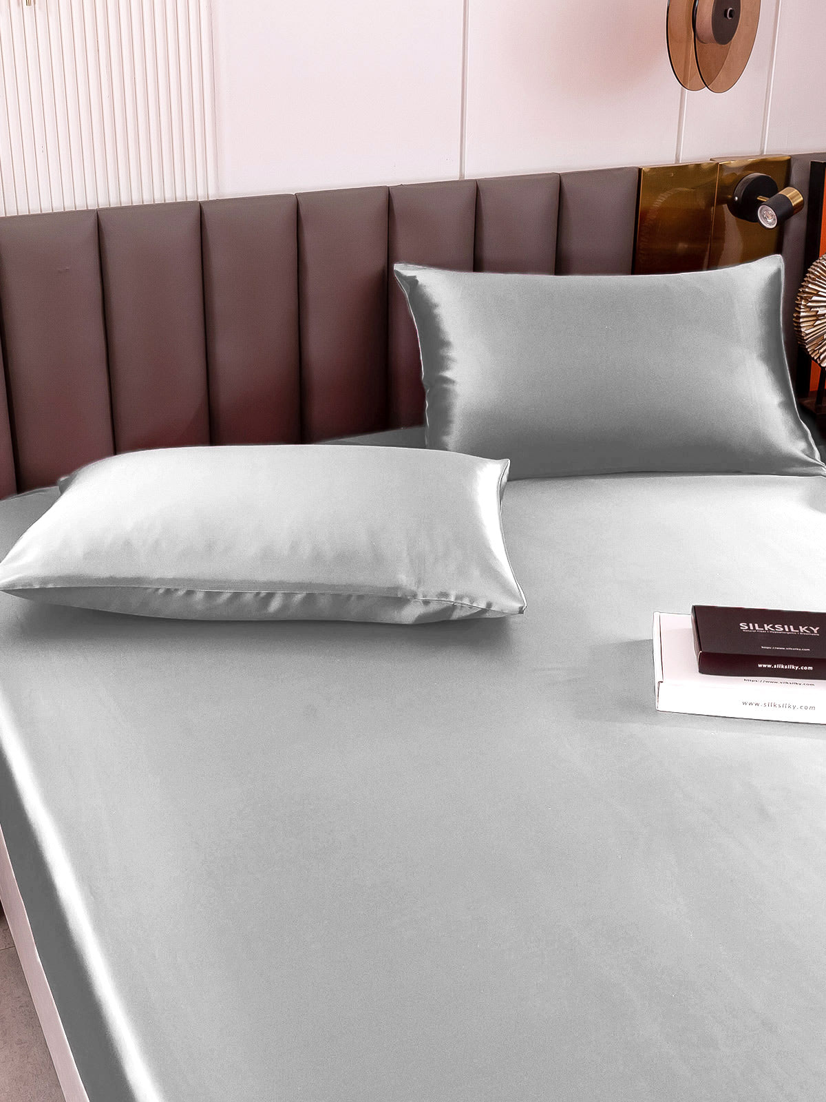 [Sølv] SilkSilky-NO 19Momme Bedding Set 005