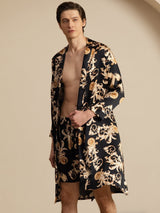 [Svart Drage] SilkSilky-NO Long Sleeve Pyjamas for menn 003