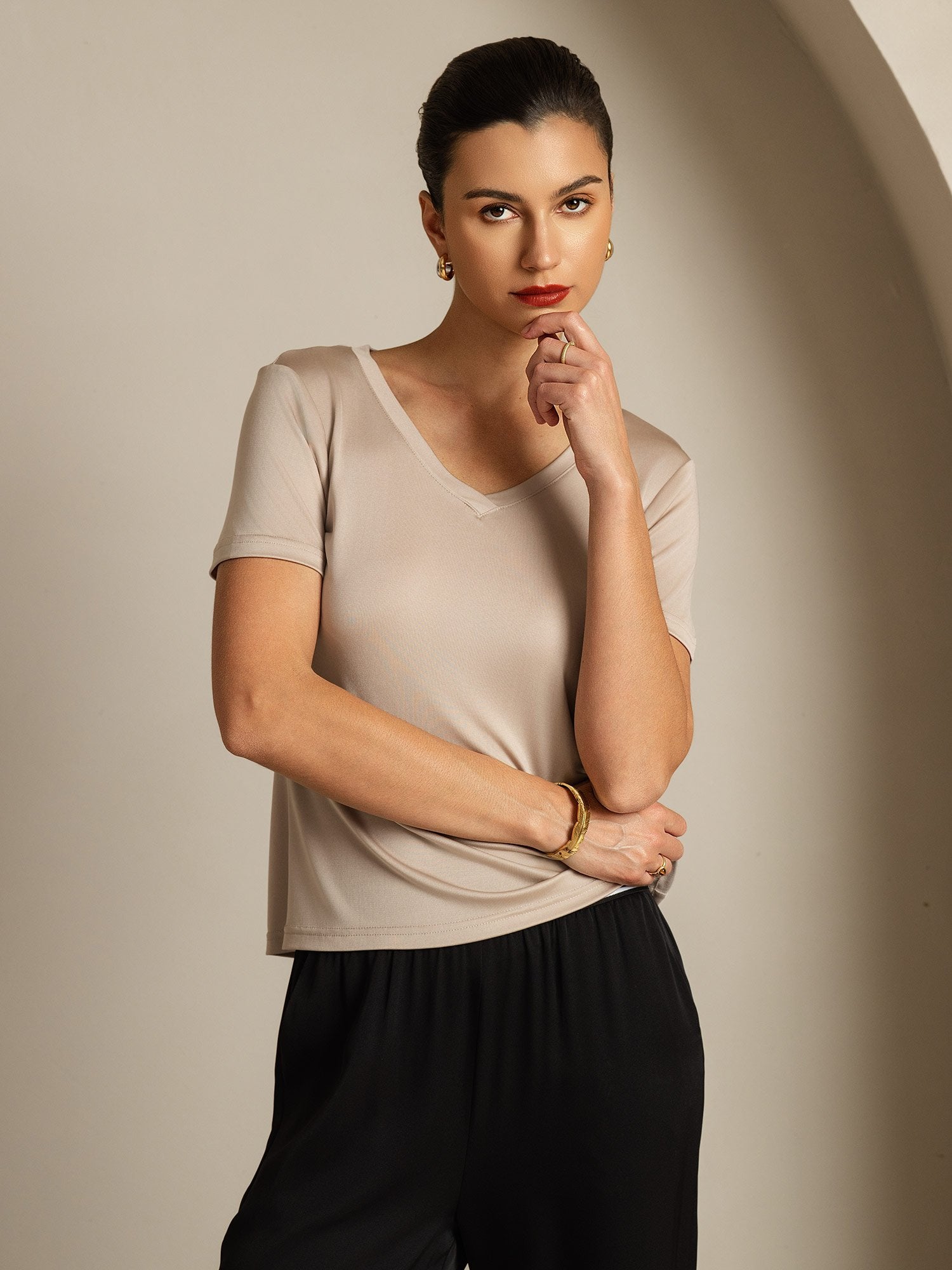 [LysKhaki] SilkSilky-NO Silke Womens T-Shirt 007