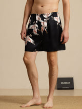 [Svart] SilkSilky-NO 19Momme Mens Sleep Bottoms 001