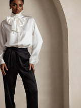 [Svart] SilkSilky-NO 19Momme Silke Womens Pants 003