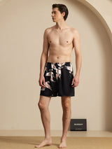 [Svart] SilkSilky-NO 19Momme Mens Sleep Bottoms 006