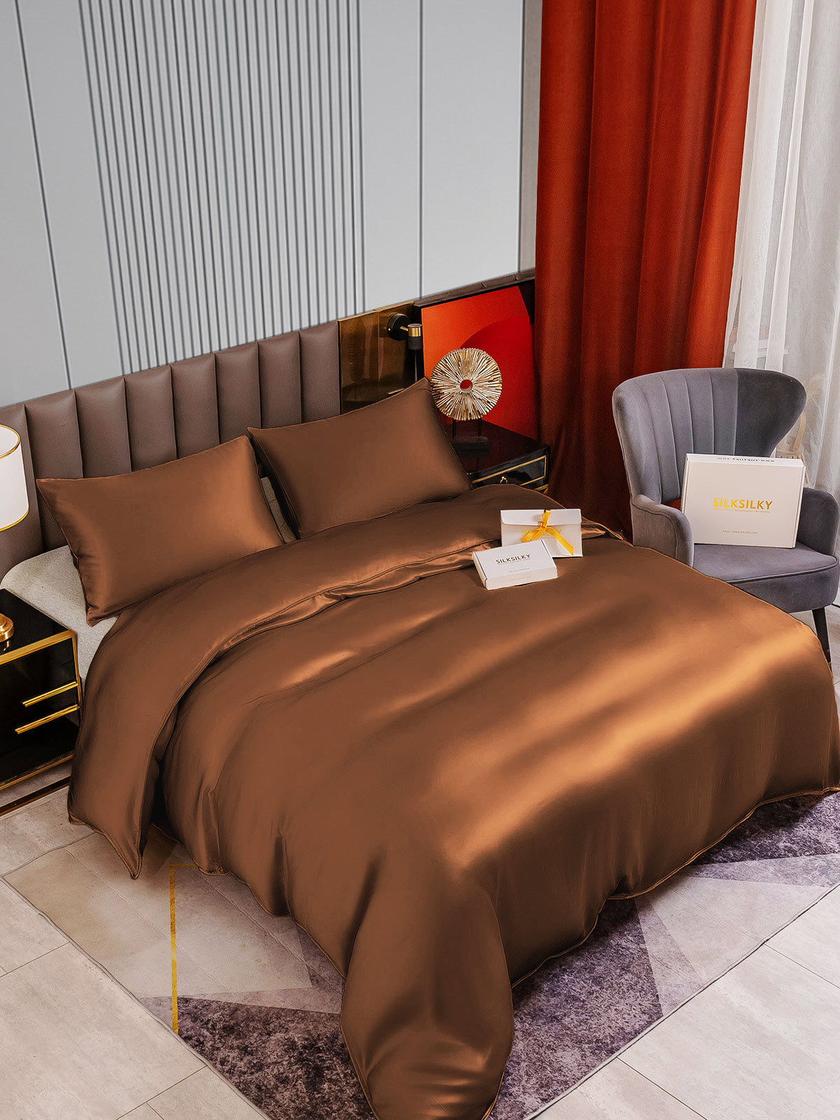 [Kaffe] SilkSilky-NO 22Momme Bedding Set 002