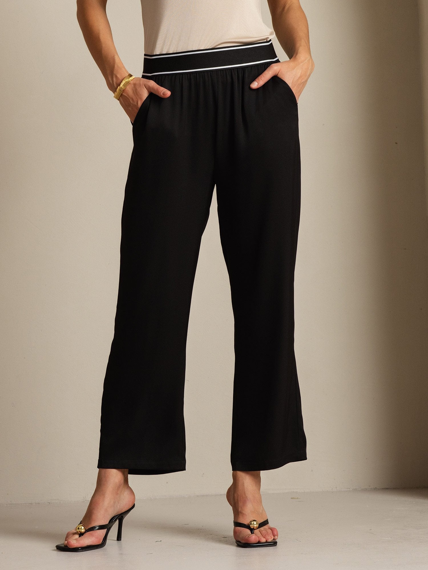 [Svart] SilkSilky-NO 22Momme Silke Womens Pants 009