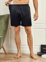 [Svart] SilkSilky-NO Men's Sleep Shorts 003