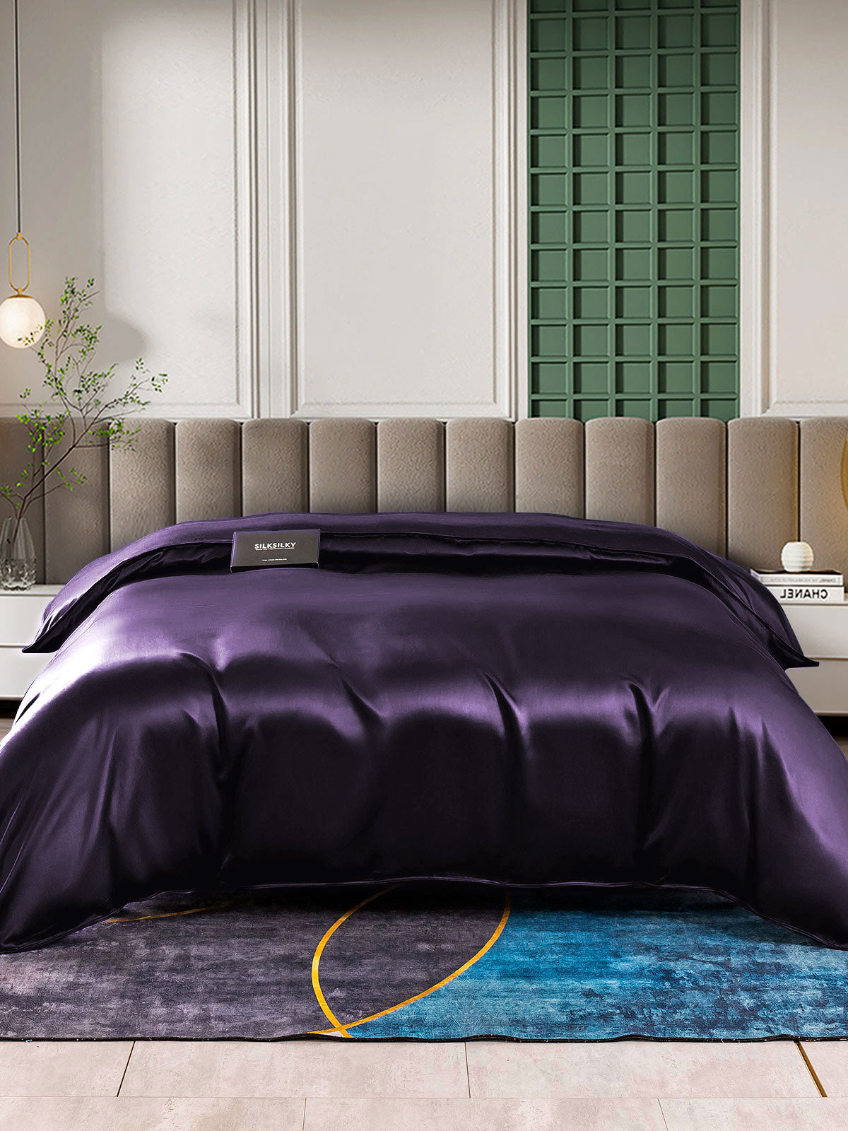 [Mørklilla] SilkSilky-NO 25Momme Duvet Cover 002