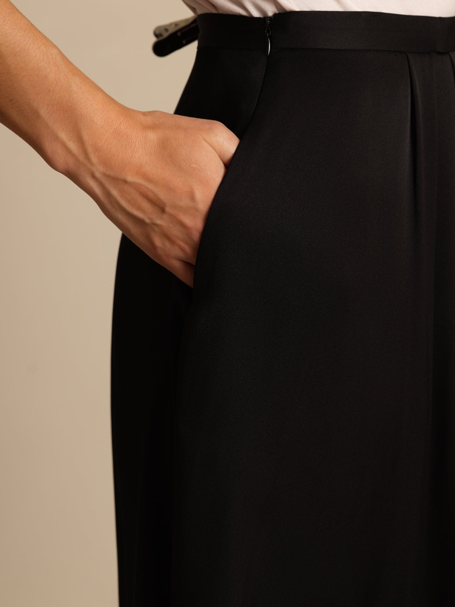 [Svart] SilkSilky-NO 19Momme Silke Skirt 004